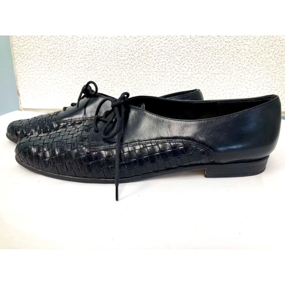 Women's Trotters Lila Black Oxford Woven Toe Flat Shoes Tie Size 8.5M - Picture 4 of 11